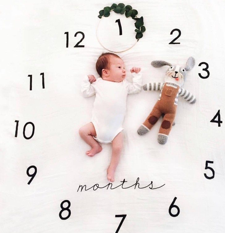 Baby Month Blanket Milestone Backdrop